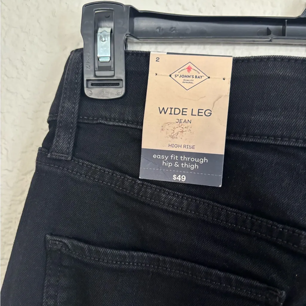 St. John's Bay Black Wide Leg Jeans NEW - Image 9