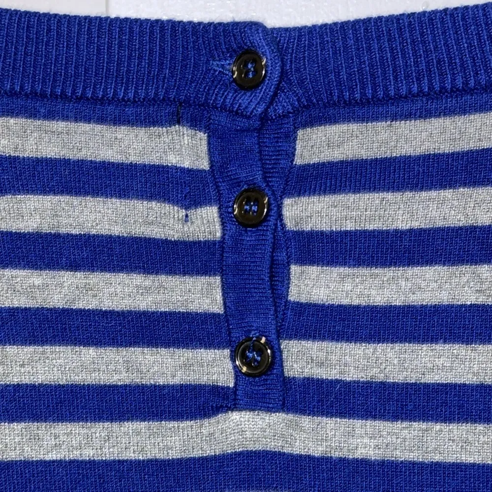 Cynthia Rowley Blue & Gray Long Sleeve Striped Sweater Women’s L Large - Image 4
