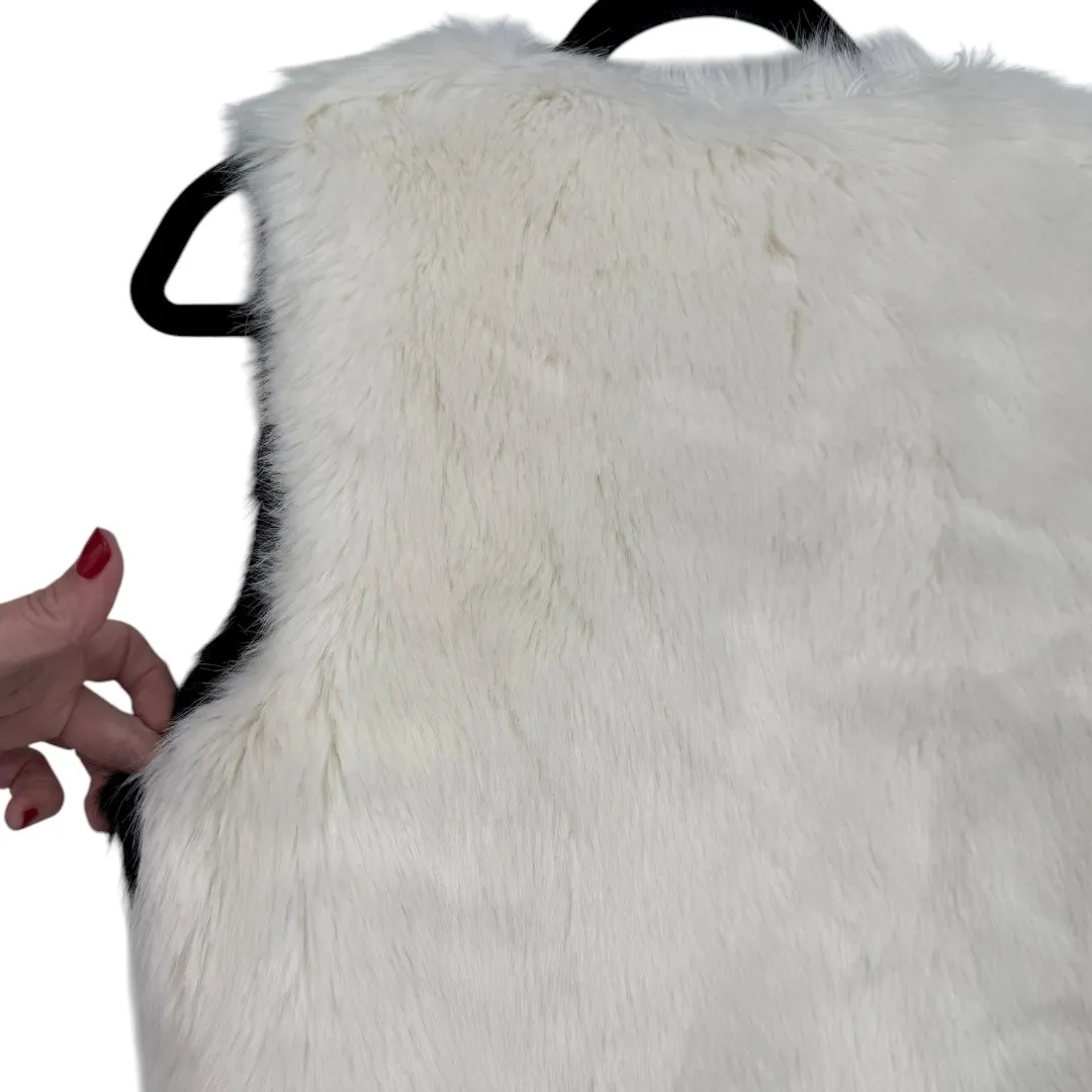 Line & Dot Women's ColorBlock Faux Fur Long Vest Size XS Patchwork Mob Wife‎ Art - Image 10