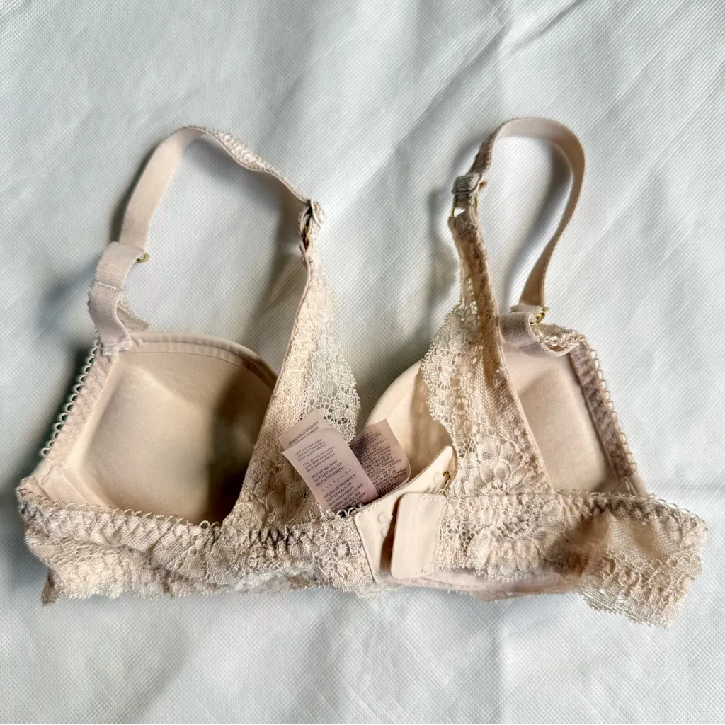 Stella McCartney Smooth & Lace Contour Plunge T-shirt Bra, Size 32A,  Light Rose - Image 4