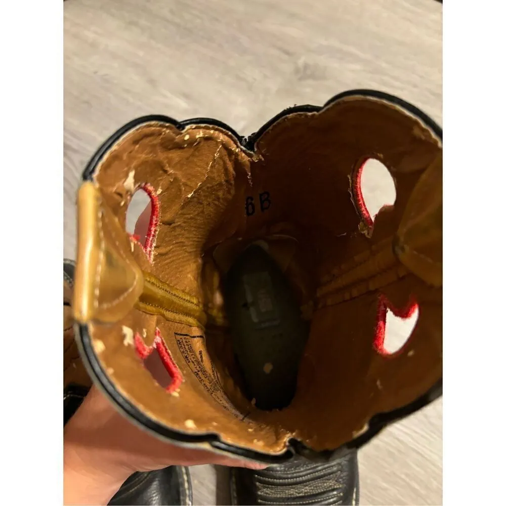 Ariat Short Tan,Red, and Black Boots Sz 6B Women’s - Image 7