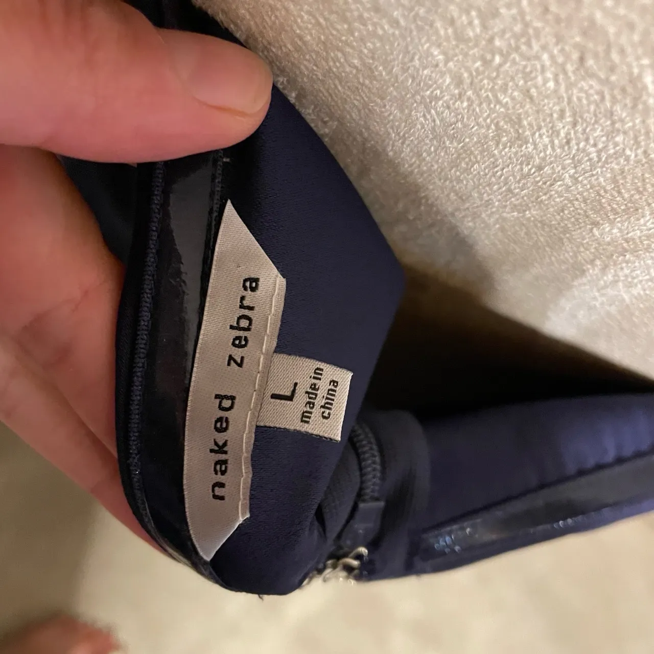 Naked‎ Zebra Navy Blue Strapless Layered Bodice Solid Color Dress Size Large - Image 4