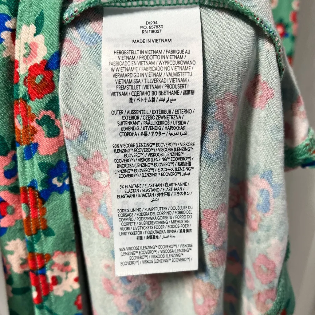 Boden Bias Cut Jersey Midi Floral Dress with pockets size 0 - Image 6