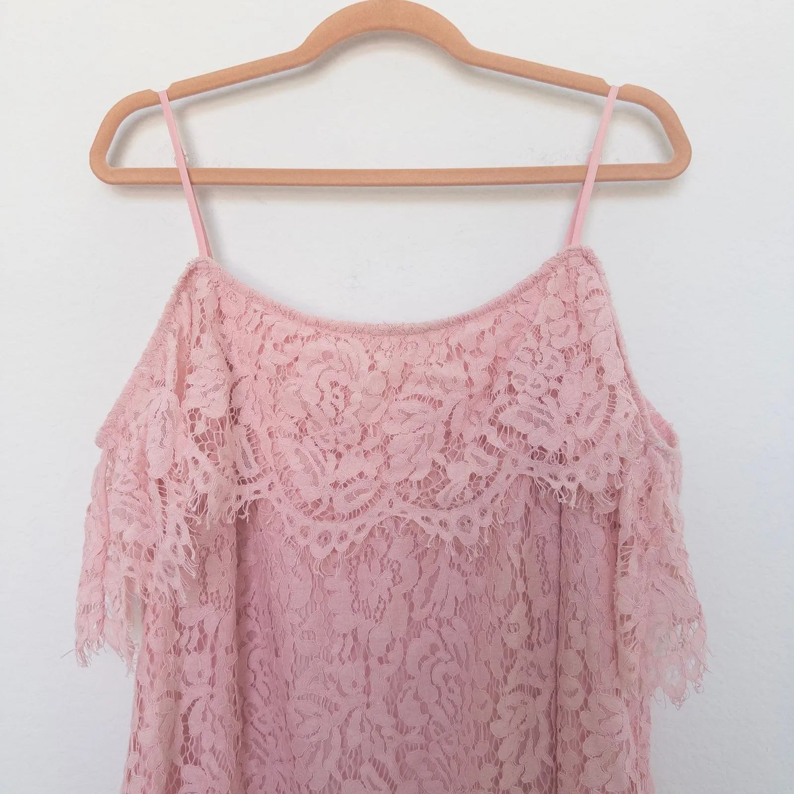 Womens Lace Top Size XXL Pink Off Shoulder Coquette Romantic Soft Girl Summer‎ - Image 3