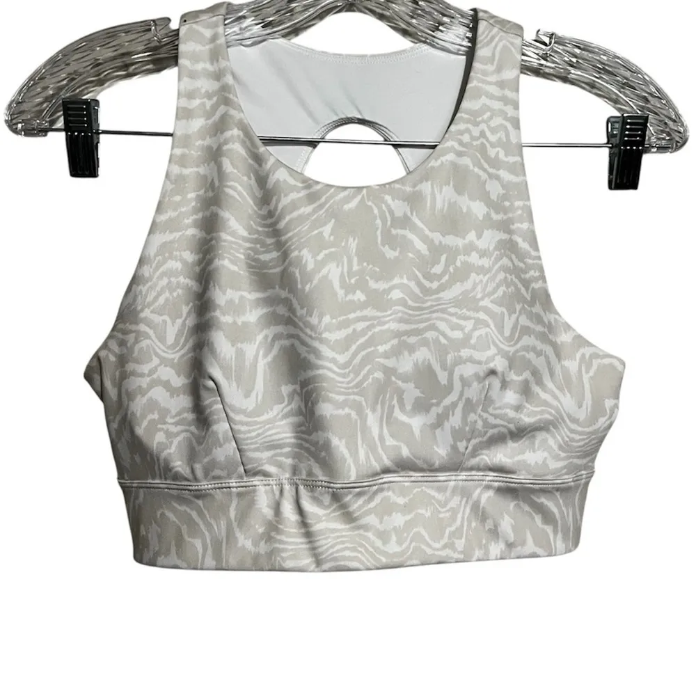 NWT Zella Beige Pumice‎ Phoebe Print Yoga Studio Sports Bra - Image 2