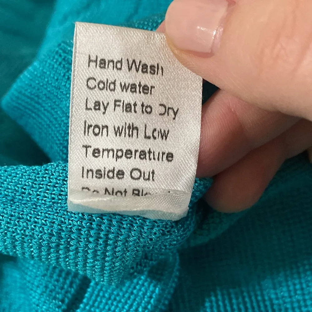 Ming Wang turquoise textured studded cropped knit  jacket size S - Image 14