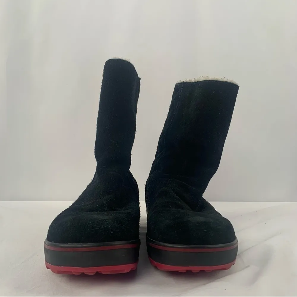 Sorel Glacy Suede Pull On Winter Snow Boots‎ in Black Size 8 - Image 3