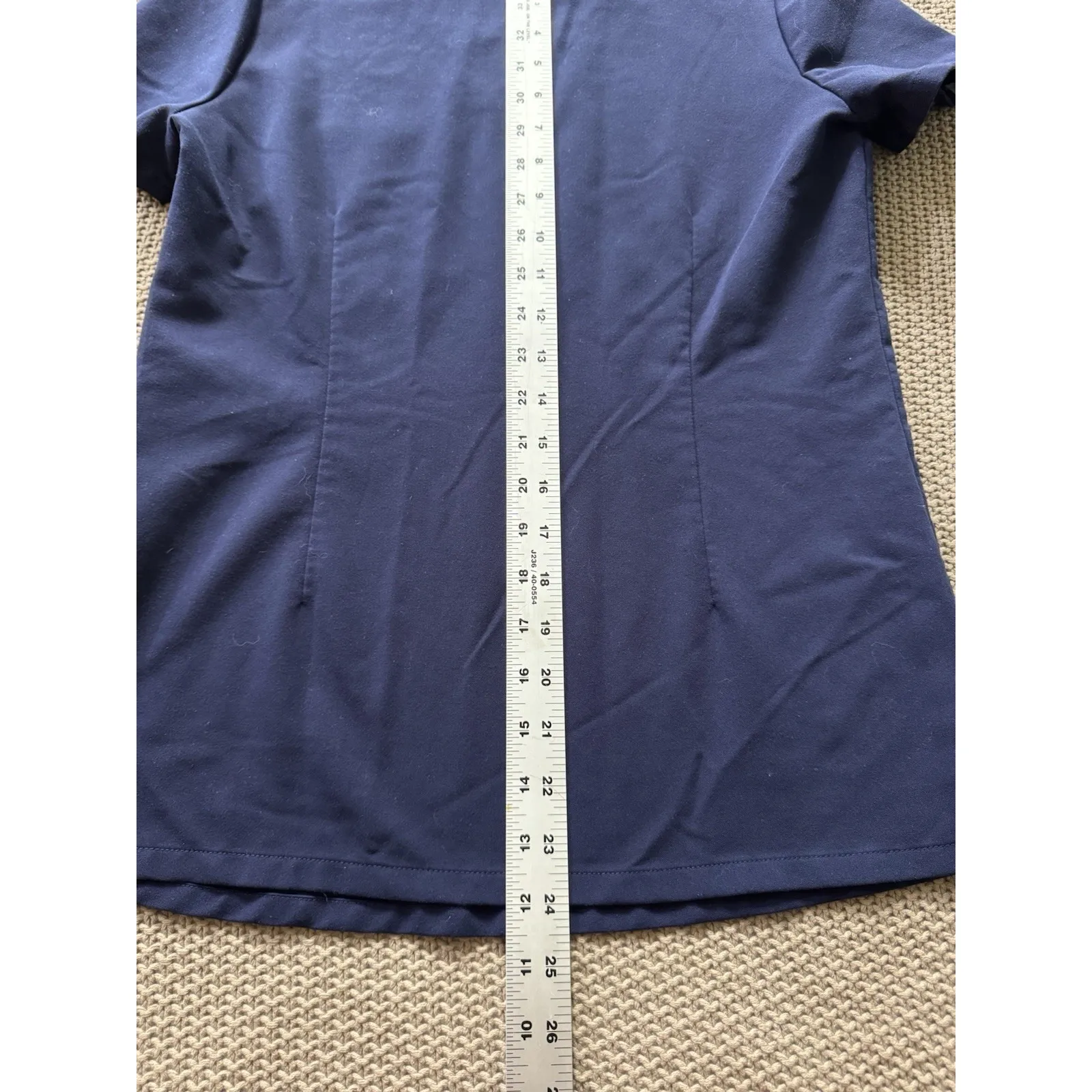 FIGS Women's Technical‎ Collection Scrub Top Blue Short Sleeve Button Up Sz 2XS - Image 7