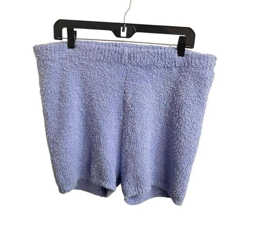 Colsie 2 Piece Lounge Set Cardigan Style Womens Size L/XL Oversized Teddy Fuzzy Blue - Image 4