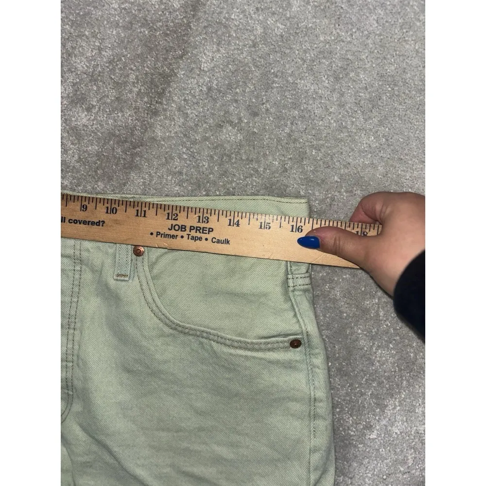 Levis Shorts Women 31 501 Button Fly Cut Off Distressed Denim Fray Green Premium - Image 5