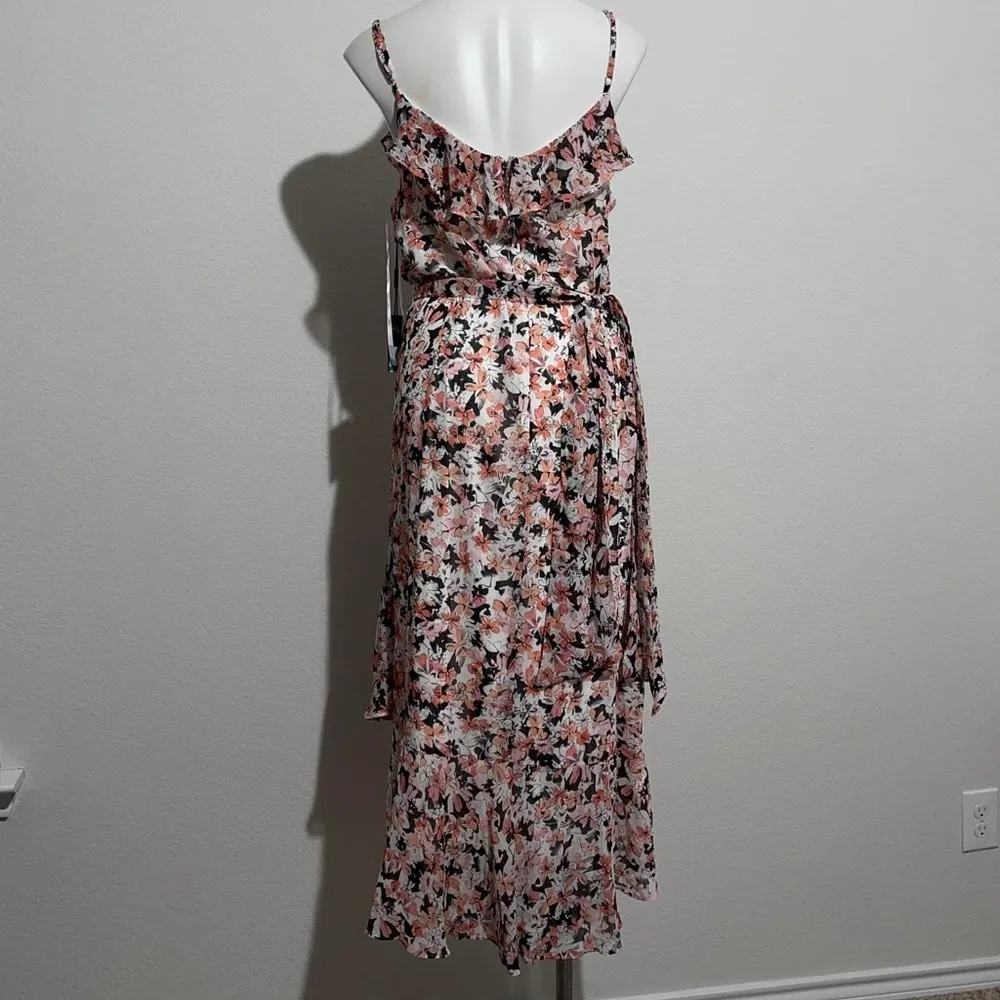 Karl Lagerfeld Paris Floral Ruffled Tie-Waist Chiffon Midi Dress, Size 16 NWT - Image 7