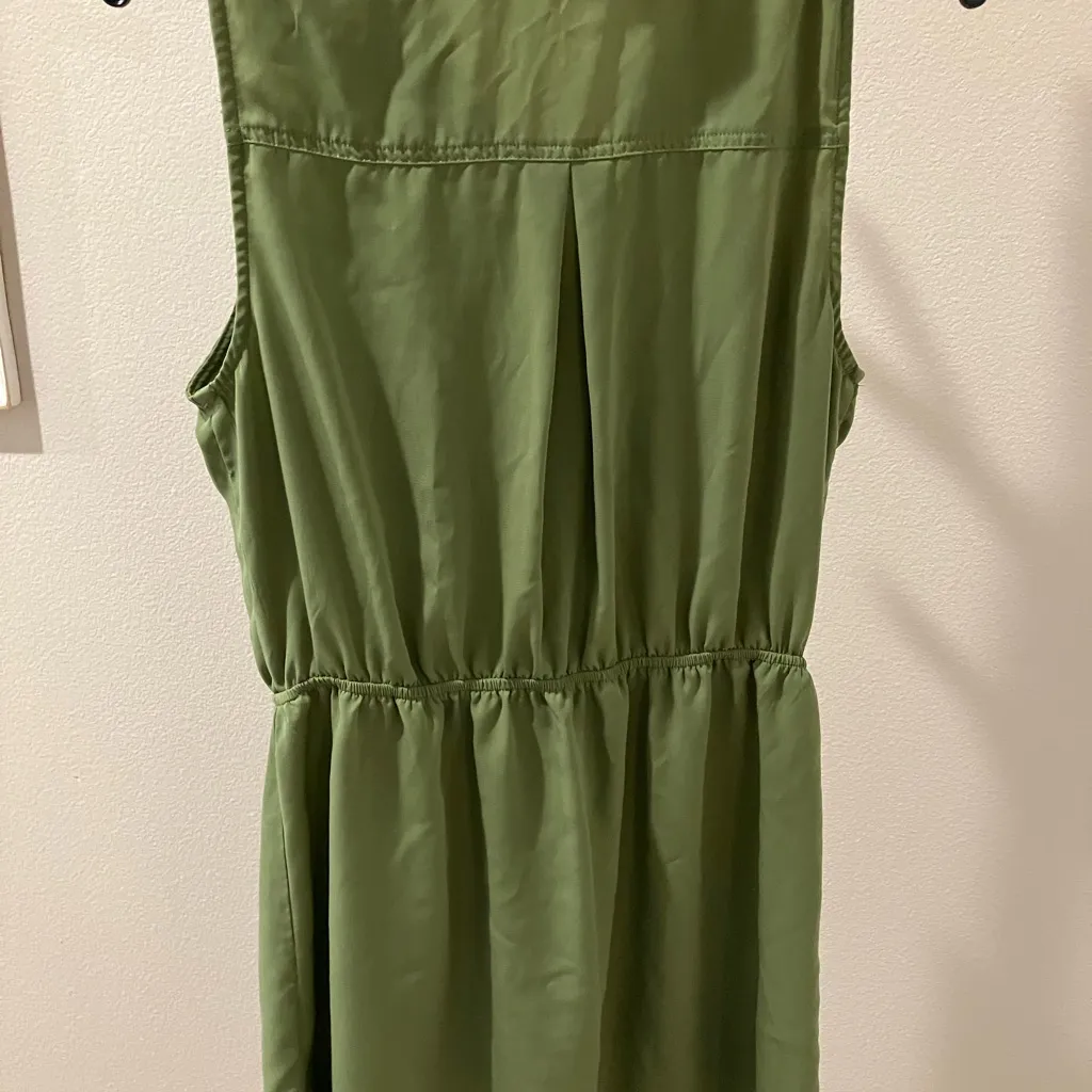 BeBop Olive Green Midi Dress with Button Front cargo drawstring - Image 7