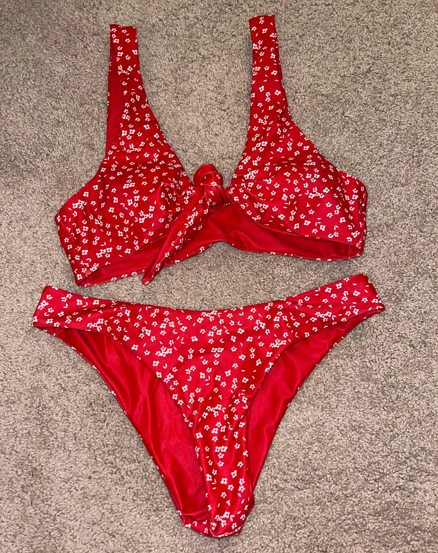 Zaful Red Floral Bikini Set - Image 2