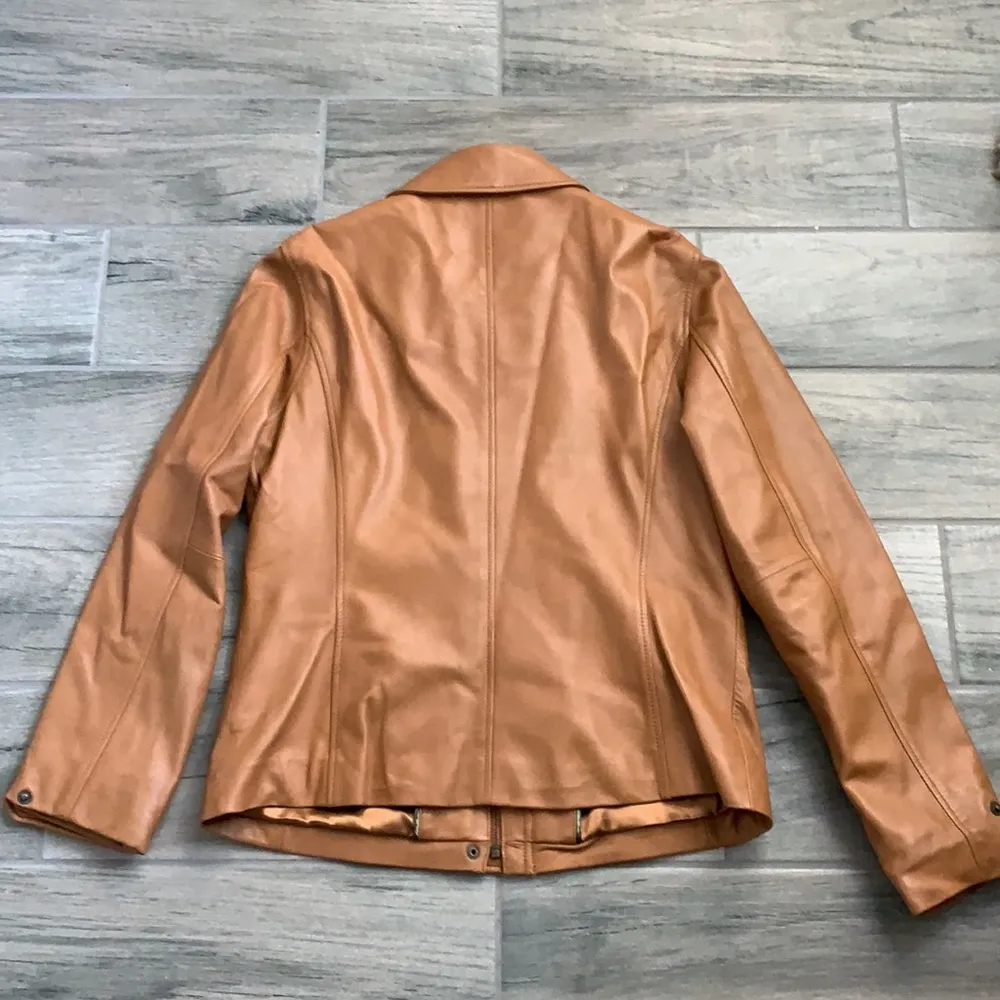 Eddie Bauer tan leather jacket - Image 7