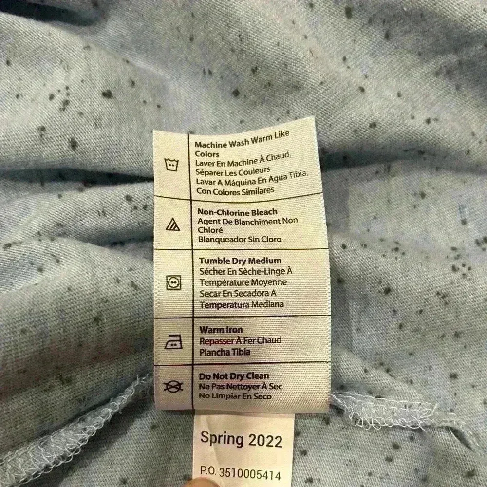 Loose Fit Light Blue Speckled Short Sleeve Pocket T-Shirt Top Size S - Image 7