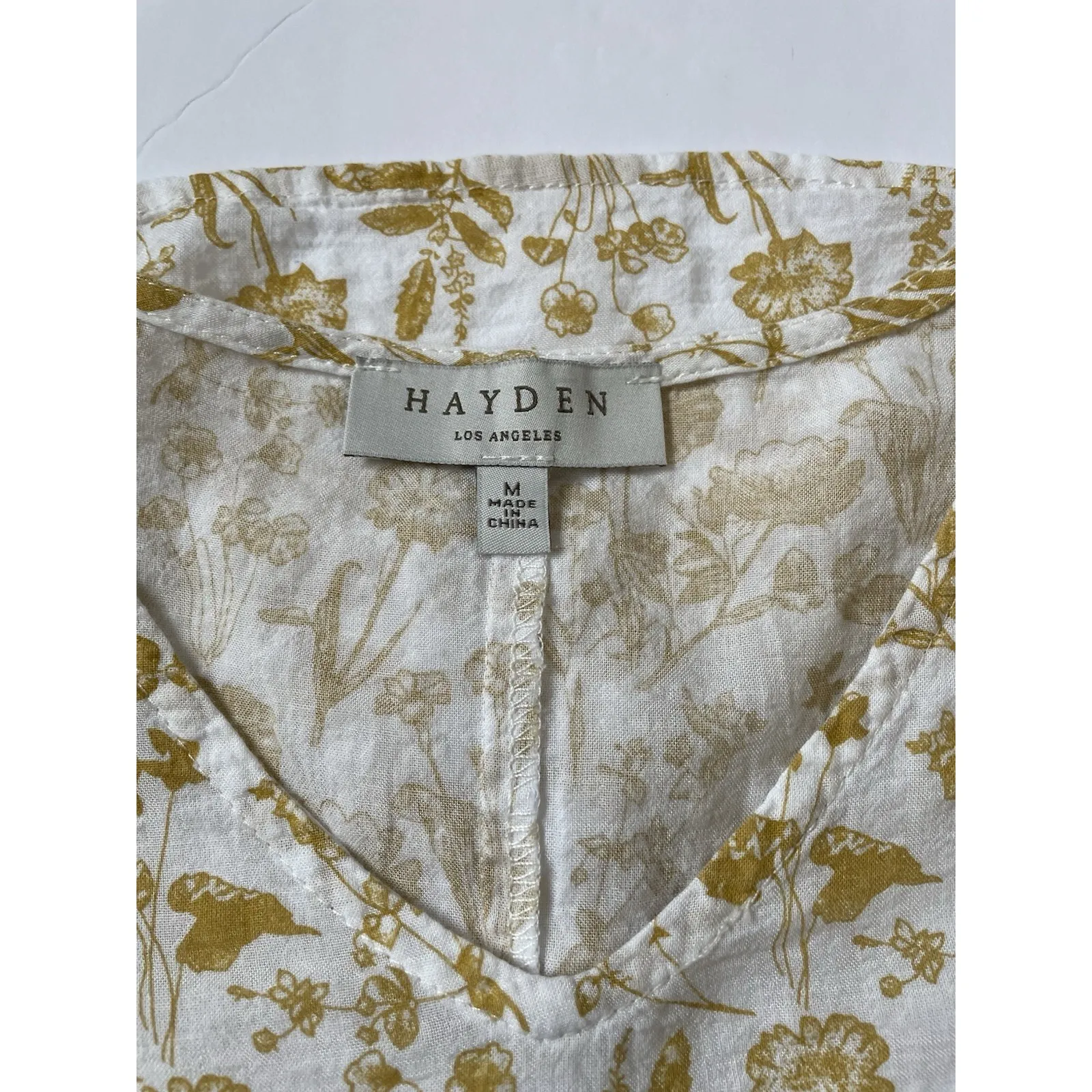 Hayden Los Angeles Women Boho Floral Peasant Top M‎ Puff Sleeve Lace Trim Blouse - Image 7