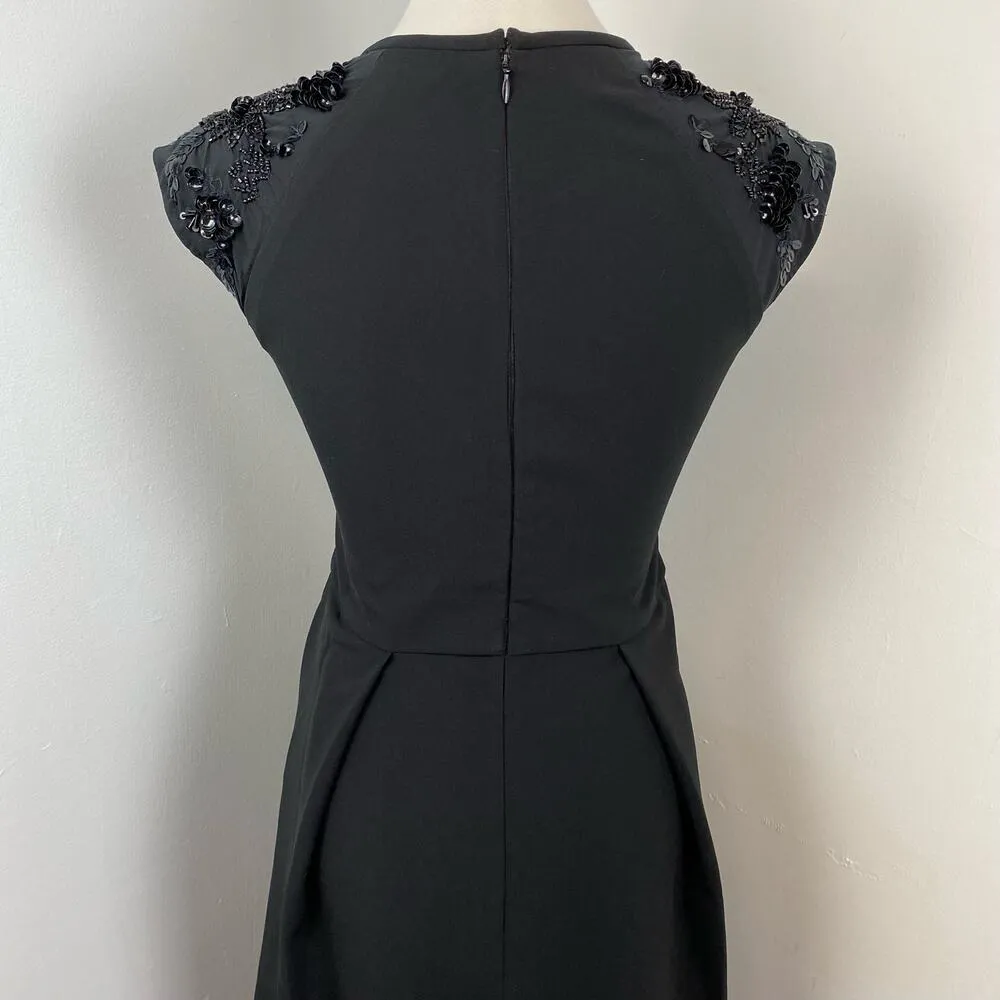 NEW Parker Black Cocktail Beaded & Sequin Fit & Flare Dress Size 6 Classic - Image 7