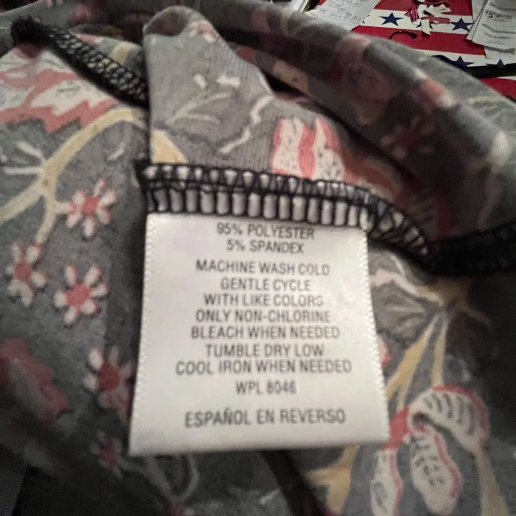 Style & Co. Bohemian Black and Red Floral Checkered Belle Sleeves Blouse - Image 5