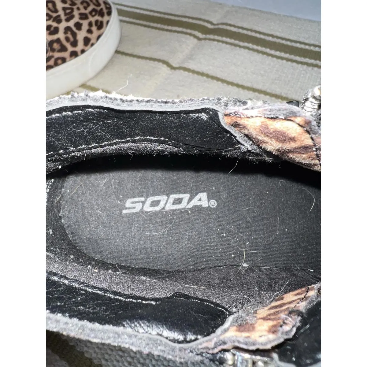 Soda "Taylor" Leopard Print High Top Side Zip Platform Sneakers Women’s Size 7 - Image 11