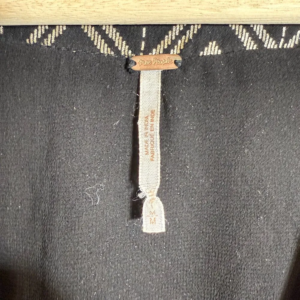 Free People Love Your Chaos Mini Dress Womens Medium Black Gold Drop Waist Tunic - Image 9