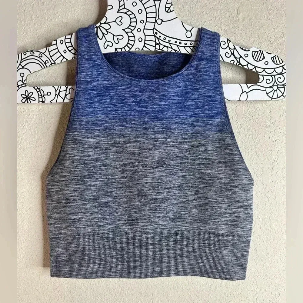 Lululemon Balance & Resist Crop Tank Midnight Navy/White/Psychic - Image 2