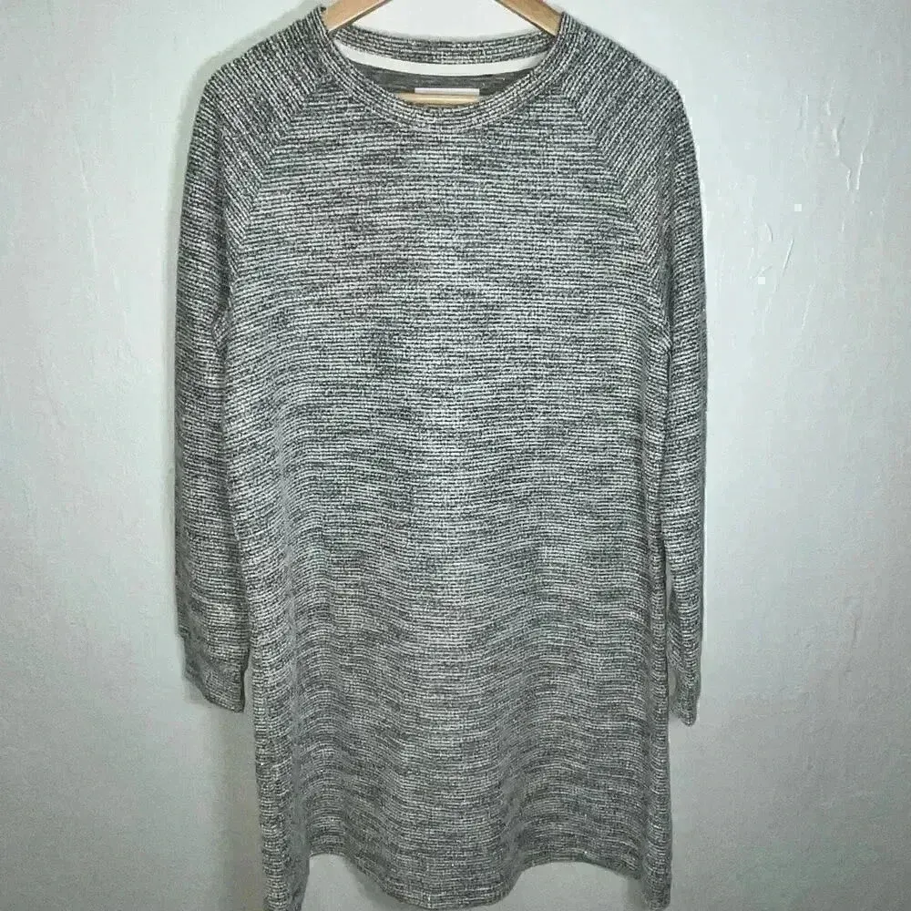 Lou &‎ Grey NWT Long Sleeve Silver Shimmer Textured Dress Medium - Image 2