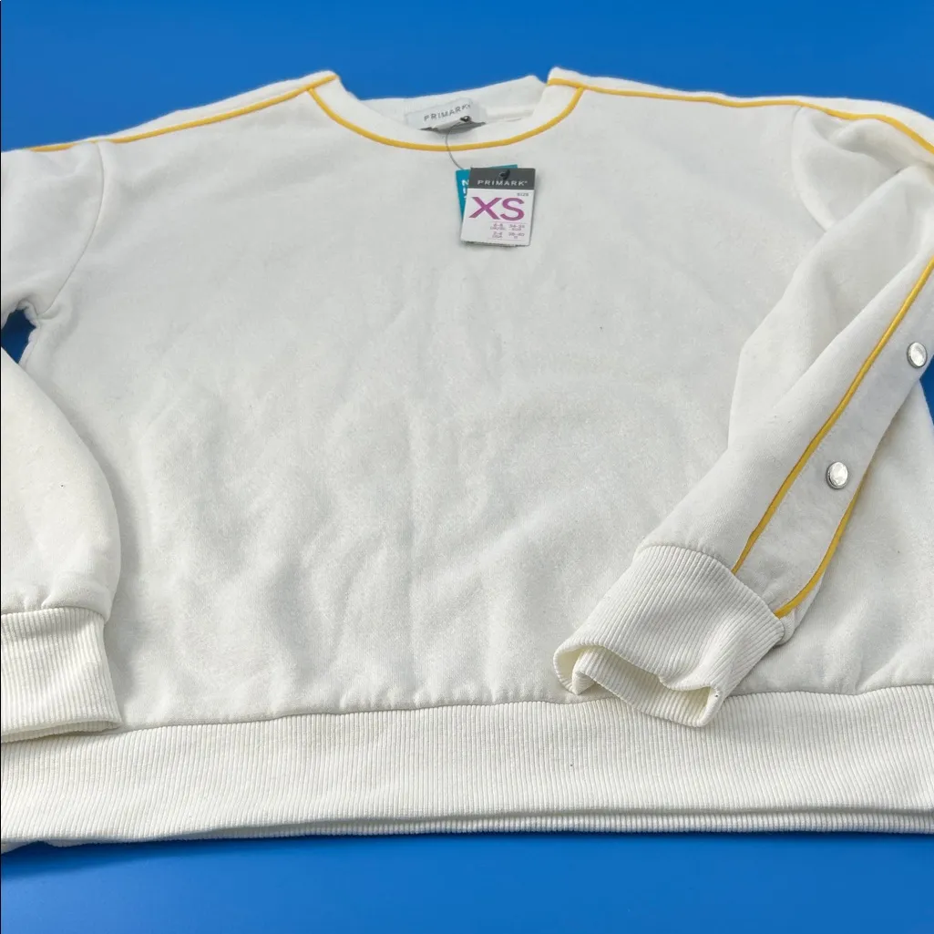 Primark White Top with Yellow Accents - Image 5