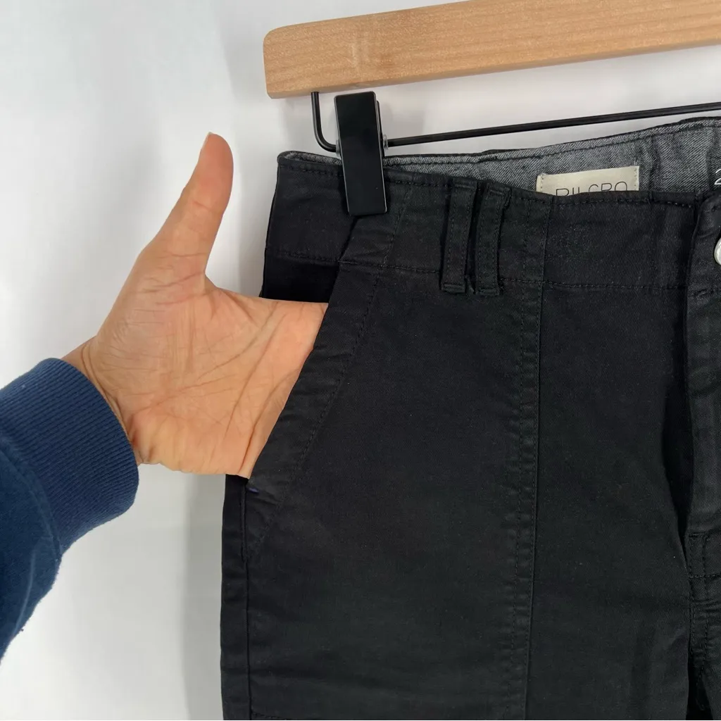 Anthropologie Pilcro Slim Straight Utility Pants Crop Cutoff Raw‎ Hem Stretch - Image 4