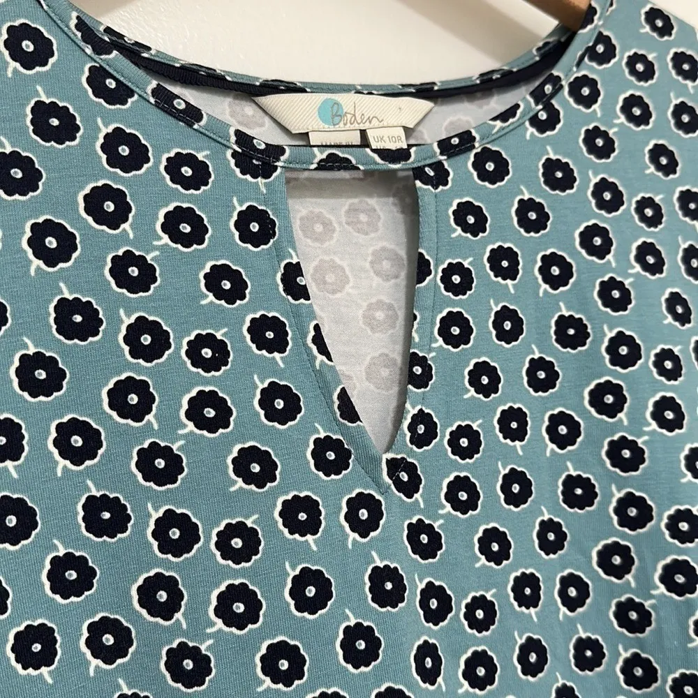 BODEN | Selena Jersey Dress in Heritage Blue Daisy Duo Size 6 - Image 4