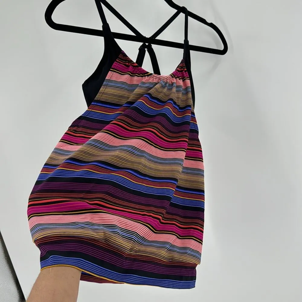ATHLETA CAPRI STRIPE TANKINI TOP MULTI COLOR SIZE 34B/C swim vacation lake - Image 6