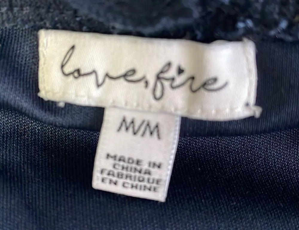 Love, Fire Love Fire Navy Lace Cold Shoulder Top - Image 5