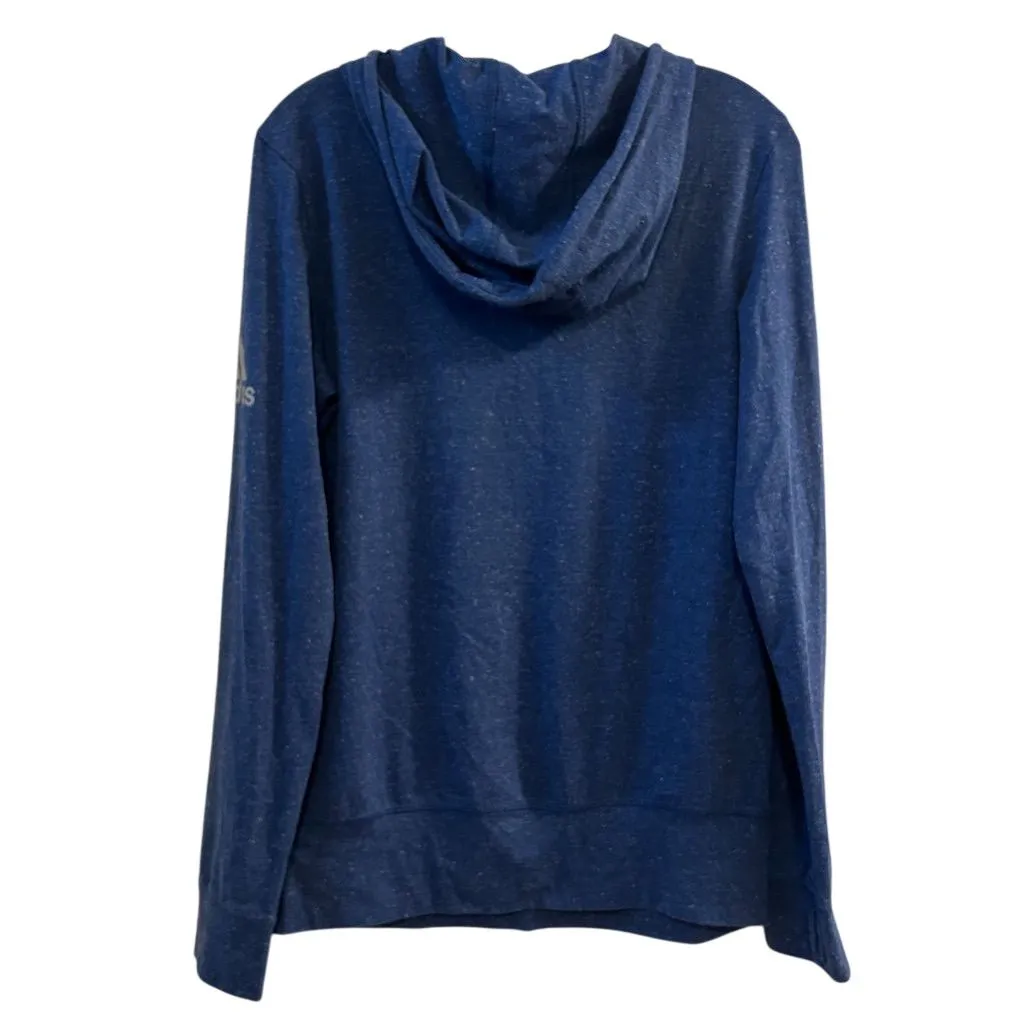 Adidas Women's Blue Hoodie Pullover Sweatshirt Size S Casual Fall - Image 5