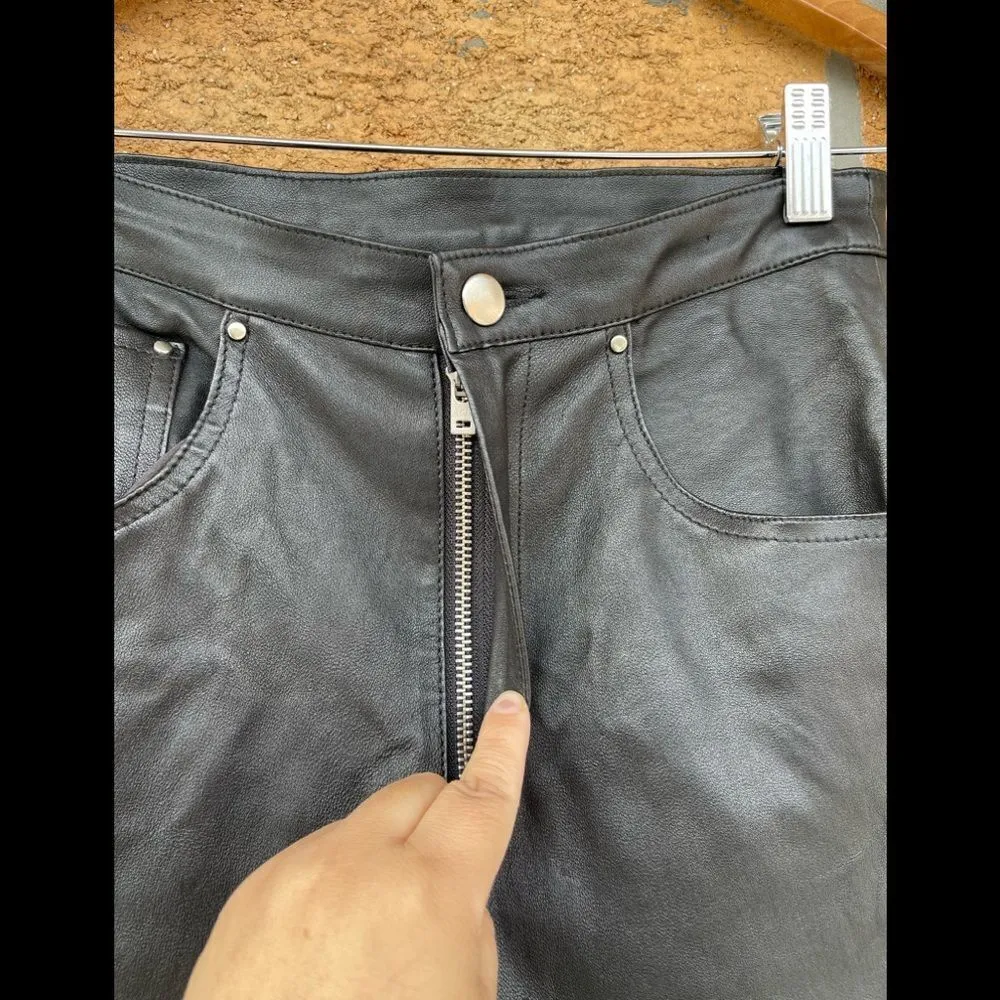 Lovers + Friends Leather Kick Flare leather pants small - Image 5
