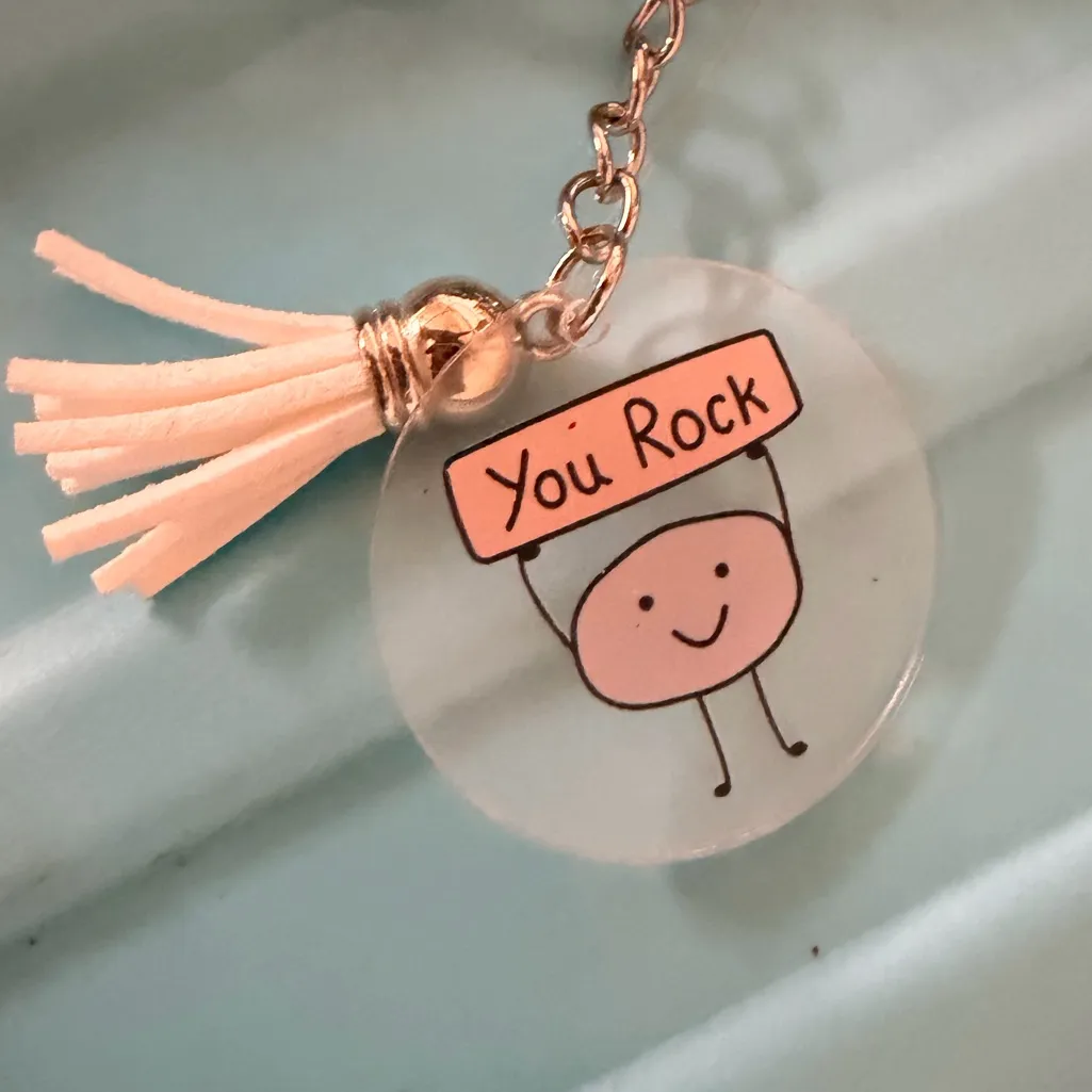 Bright Orange Frida Kahlo Keychain - Image 3