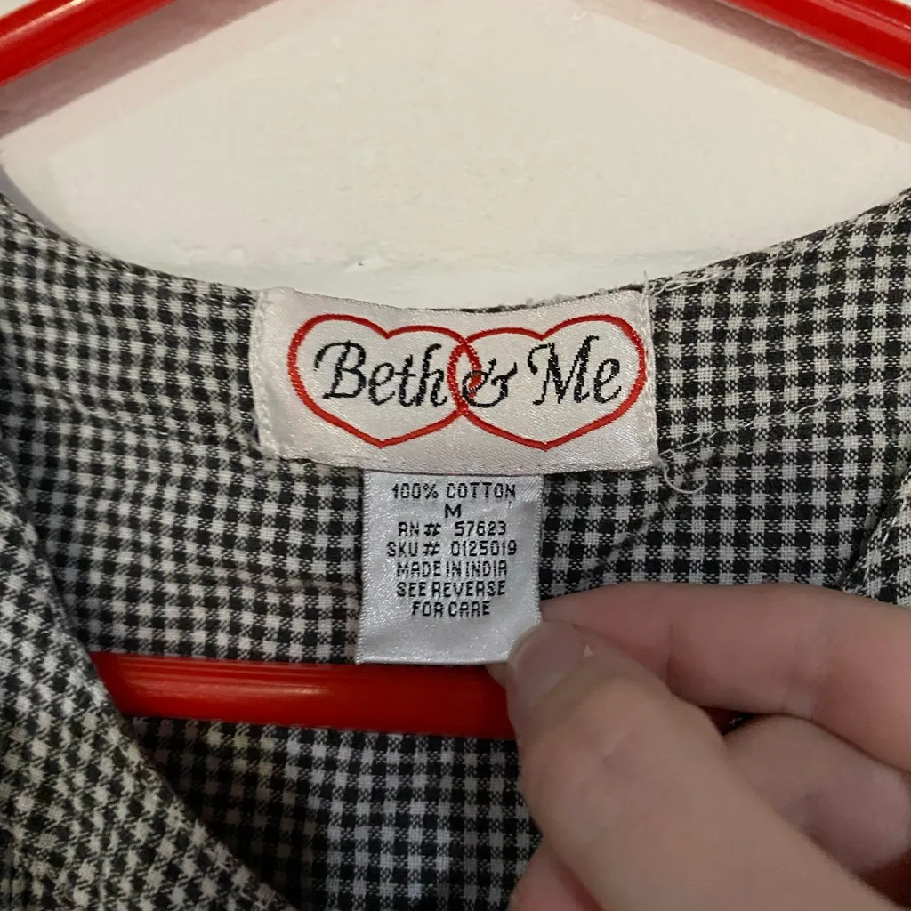 Vintage plaid tank button up cropped medium - Image 3