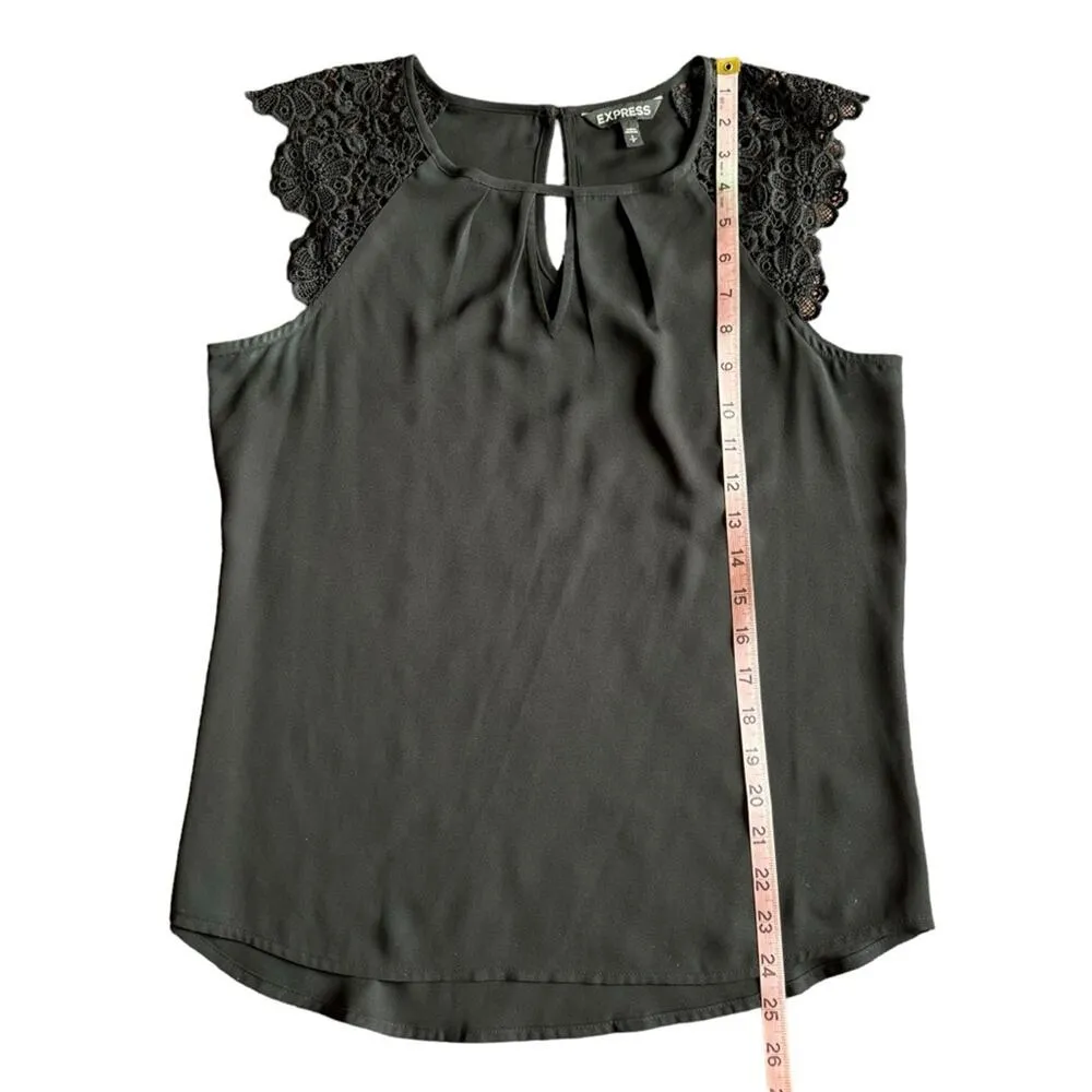 EXPRESS  Lace Cap Sleeve Top- Size Small - Image 6