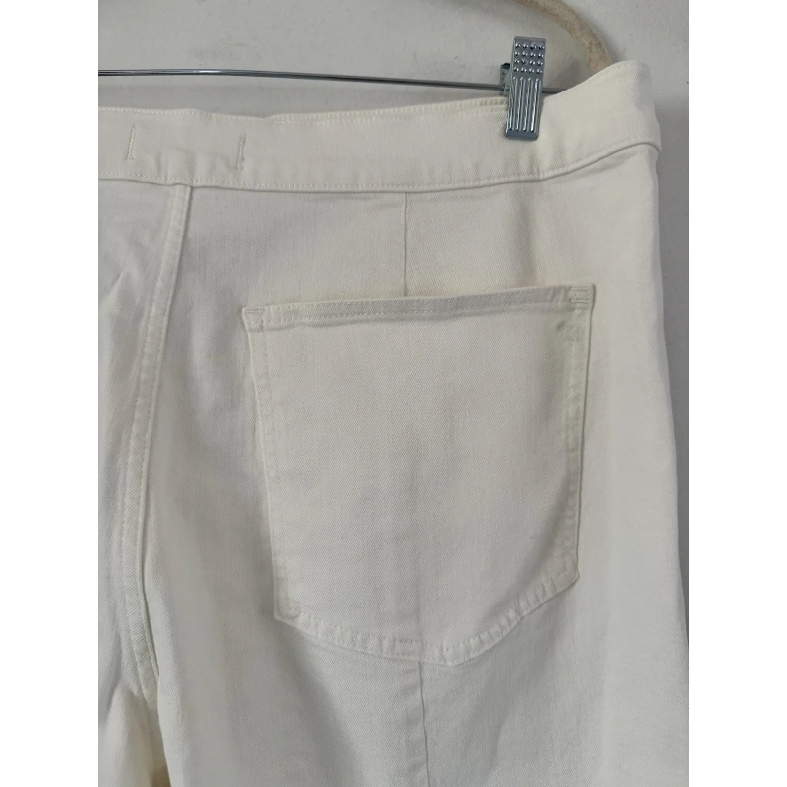 NWT Madewell Emmett Wide Leg Cropped Welt Pocket White Jeans Size 33 - Image 9