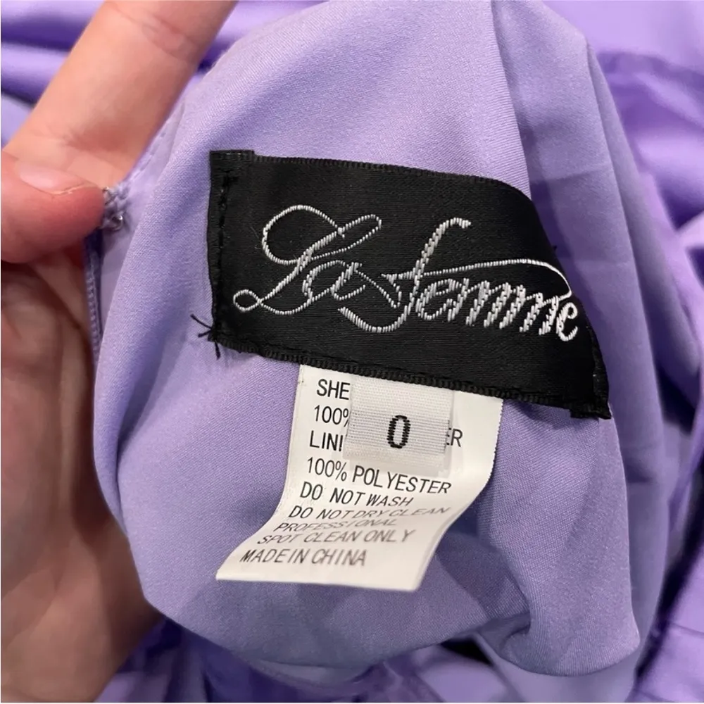 La Femme 30662 Purple Lavender Lace Up Back Gown 0 - Image 8