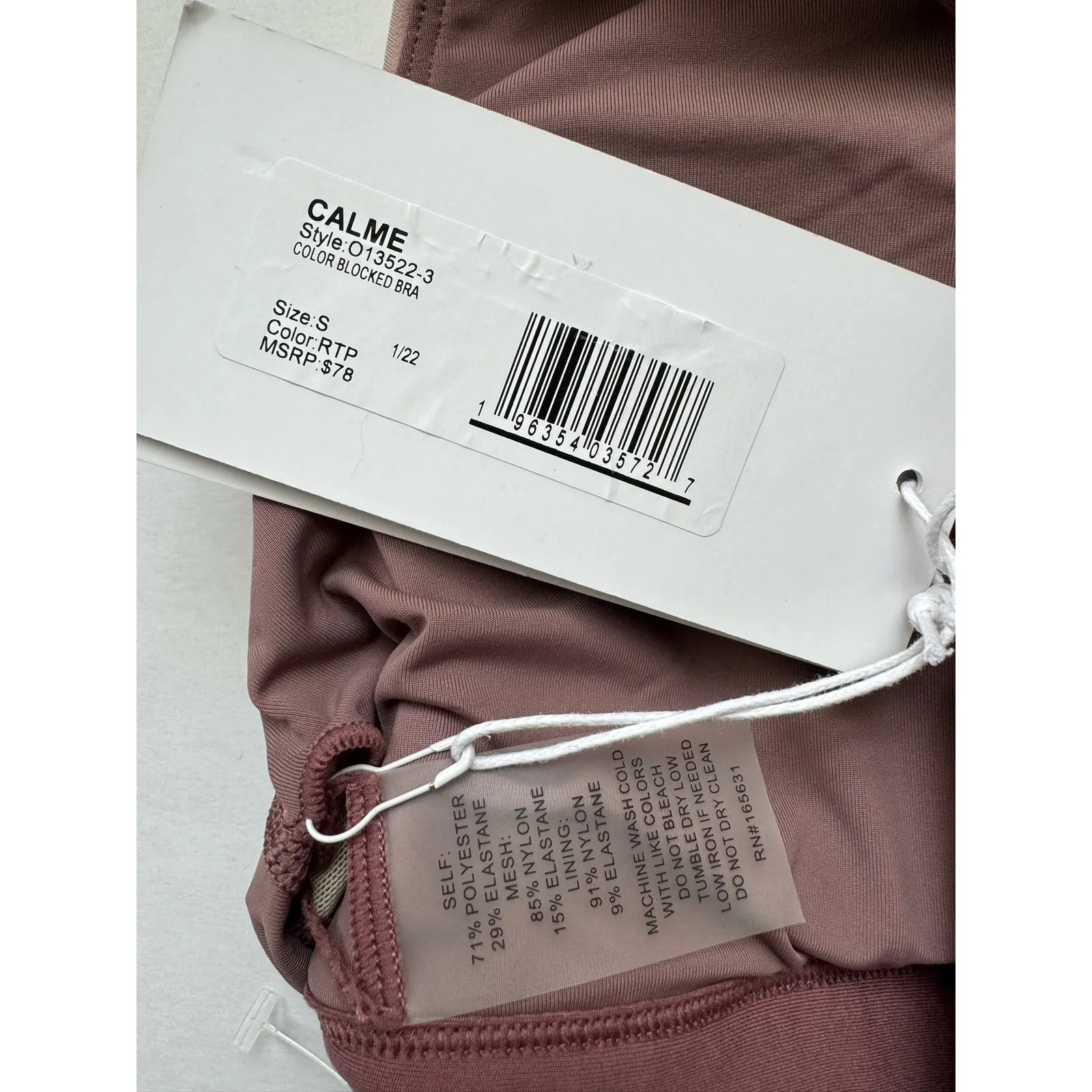 NWT Johnny Was Calme Color Block Sports Bra Size S in Mauve - Image 5