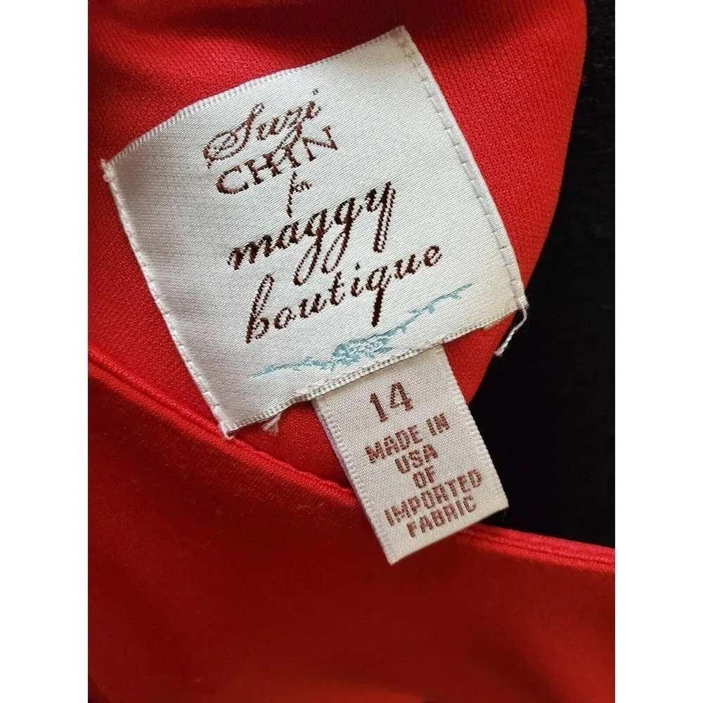 Suzi Chin For Maggy Polyester Scoop Neck Dress - Image 8