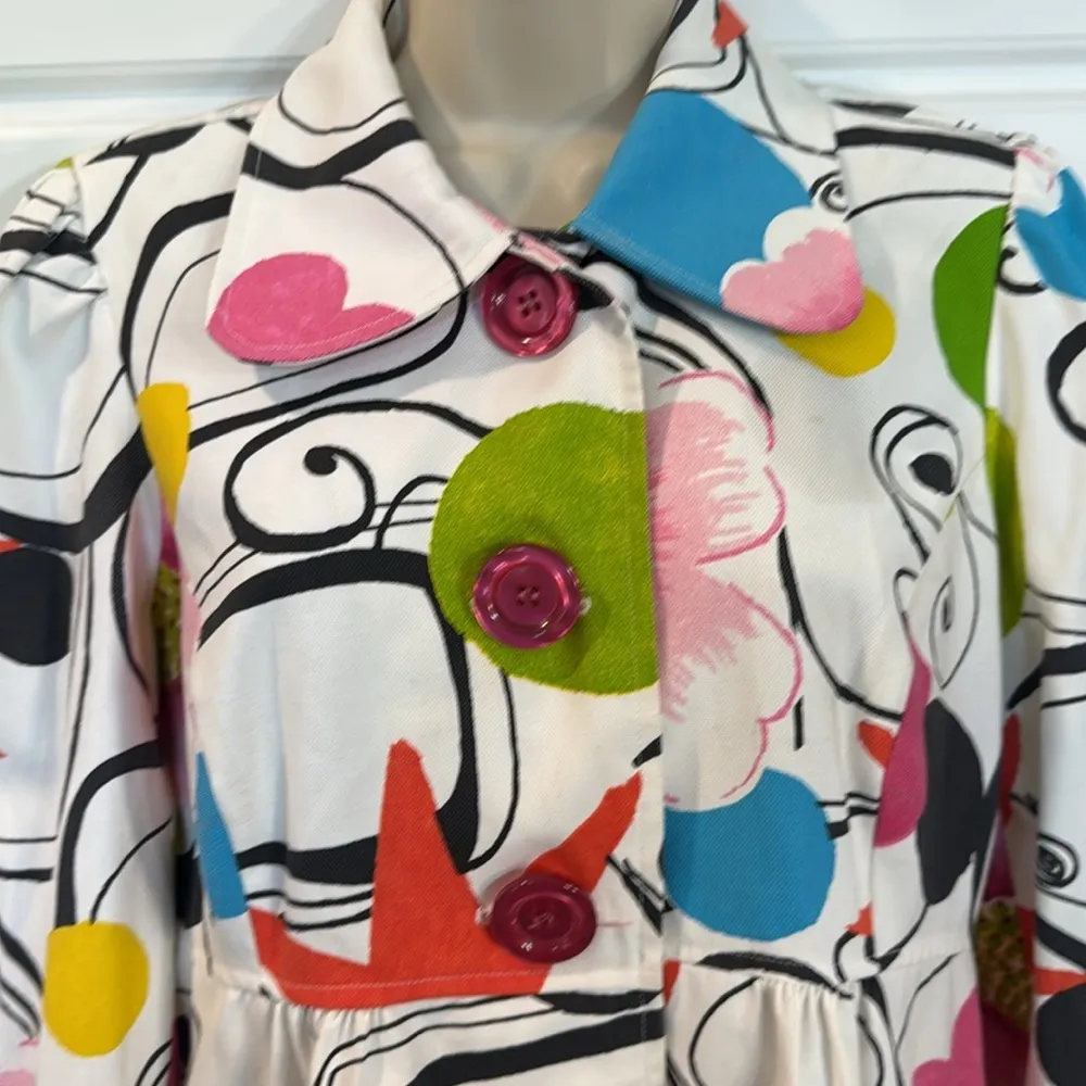 3 Sisters Trench Coat Jacket Size Medium Black - Image 7