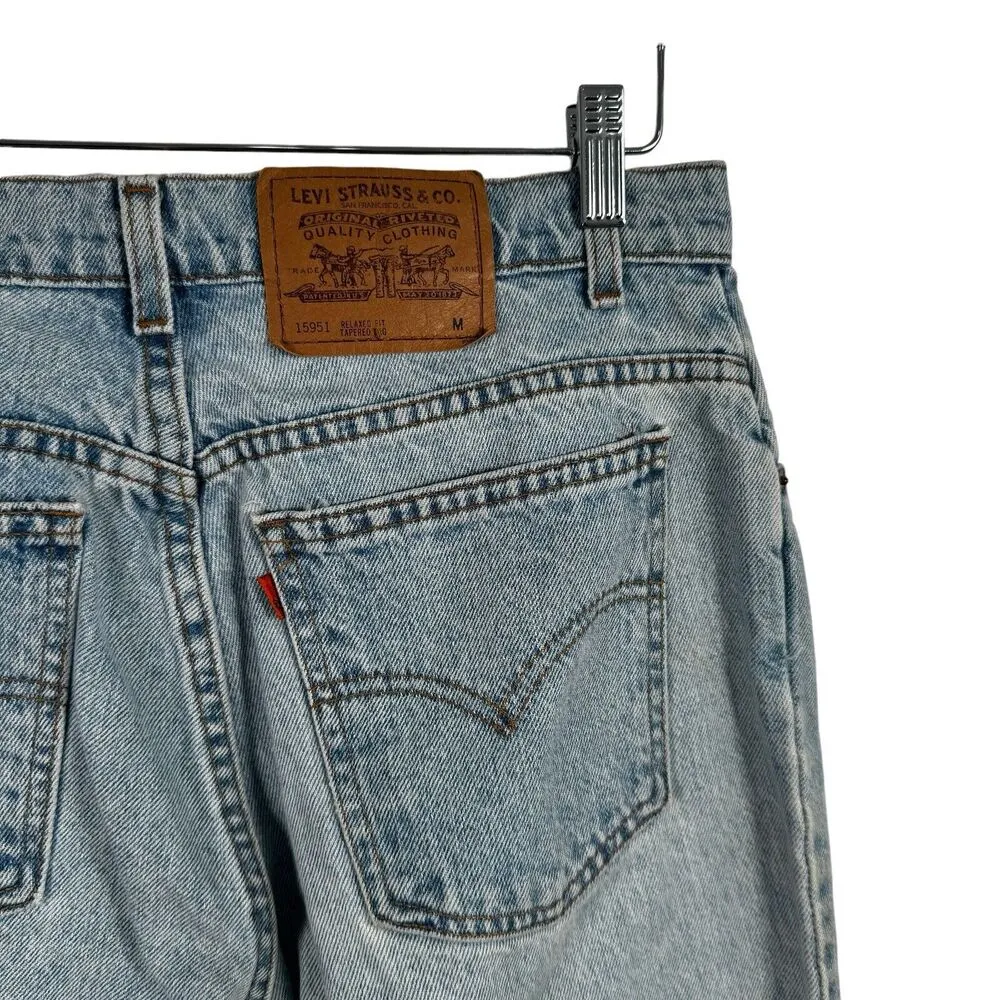 Levis 950 Relaxed Fit Tapered Leg Light Wash Orange Tab Vintage Jeans Womens 14 - Image 6