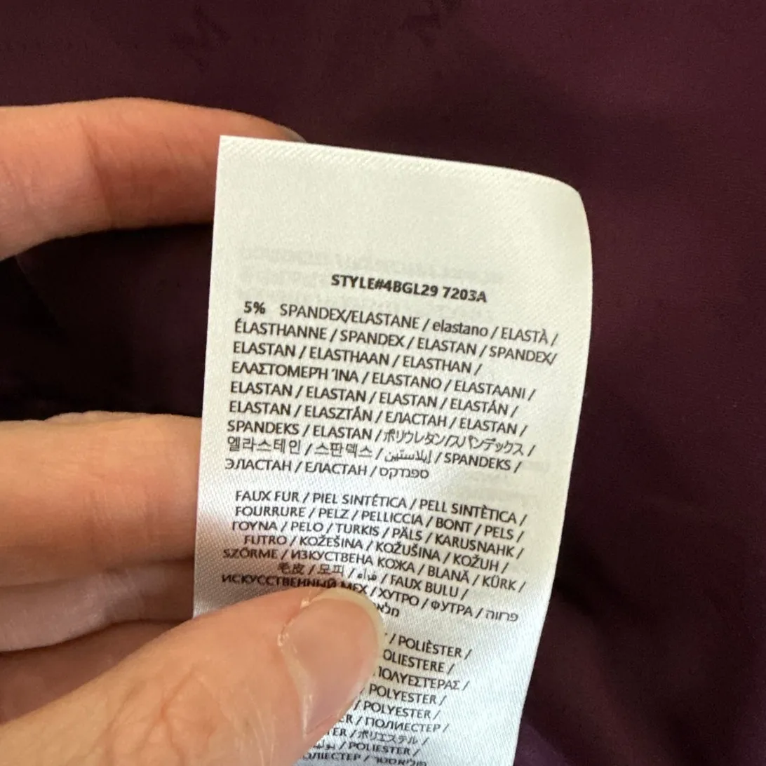 Marciano by Guess Faux Fur Coat Audrey Size M Eggplant Purple - Image 4