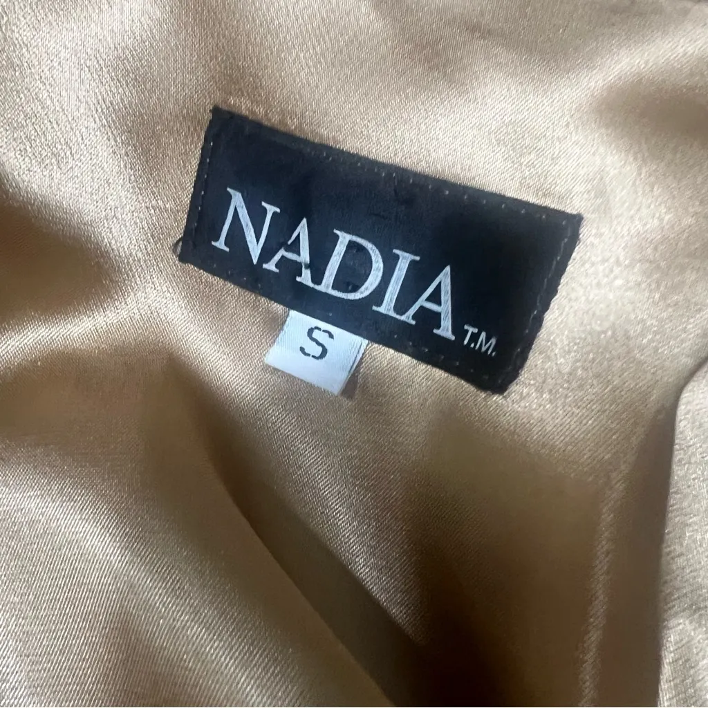 Vintage Tapestry Children of the World satin back button front Vest USA Tan - Image 6