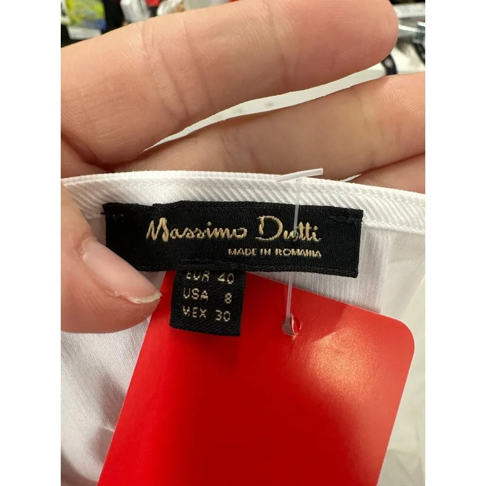 Massimo Dutti White Hidden Button Button Down in 8 - Image 2