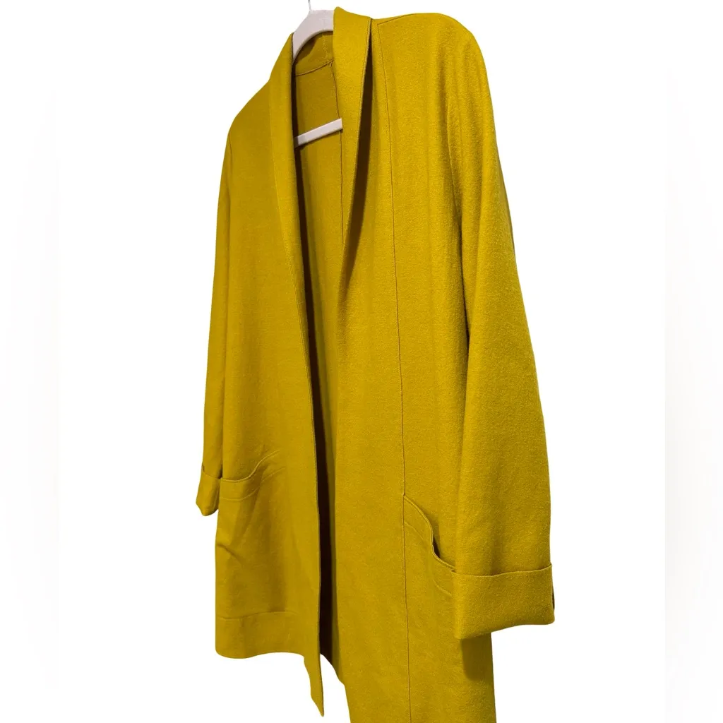 🌟 Eileen Fisher Boiled Wool Mustard Open-Front Jacket – Size M 🌟 - Image 8
