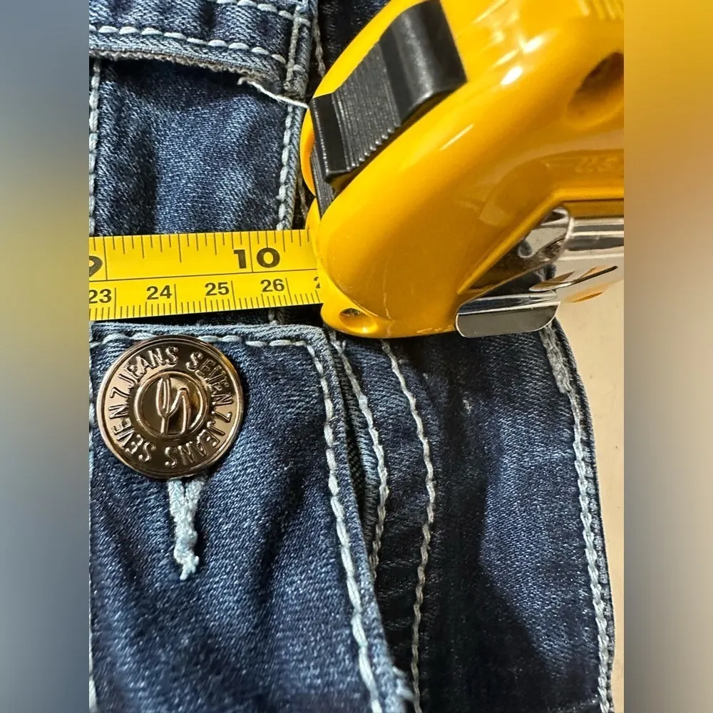 Seven For All Mankind Jeans Womens 8 Dark Wash Straight Leg Y2K High Rise - Image 10