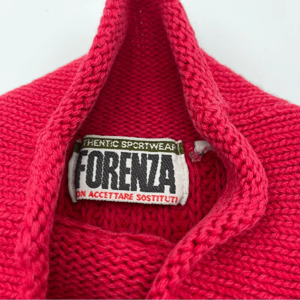 Vintage Forenza Sweater Womens Red Roll Mock Neck Cable Knit Pullover 80s *READ* - Image 5