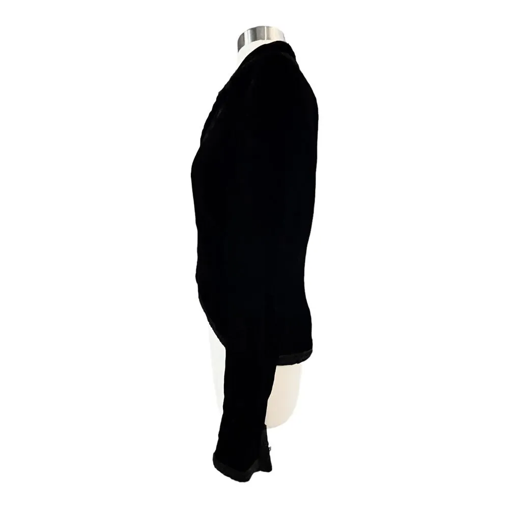 RALPH LAUREN Black Label Black Velvet Jacket Evening Lace Trim USA Union 10 EUC - Image 4