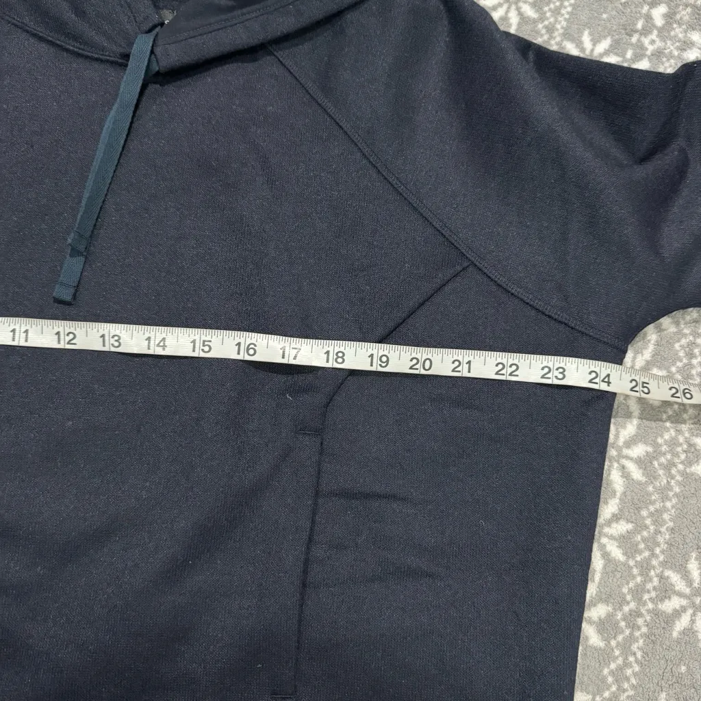 PRANA Ziller Sweatshirt‎ Boxy Oversized Wool Blend Navy Athletic Hoodie Small - Image 12